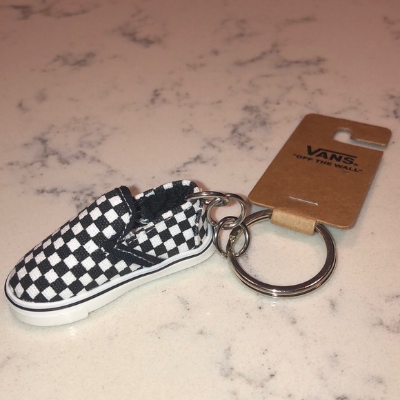 checkerboard vans keychain